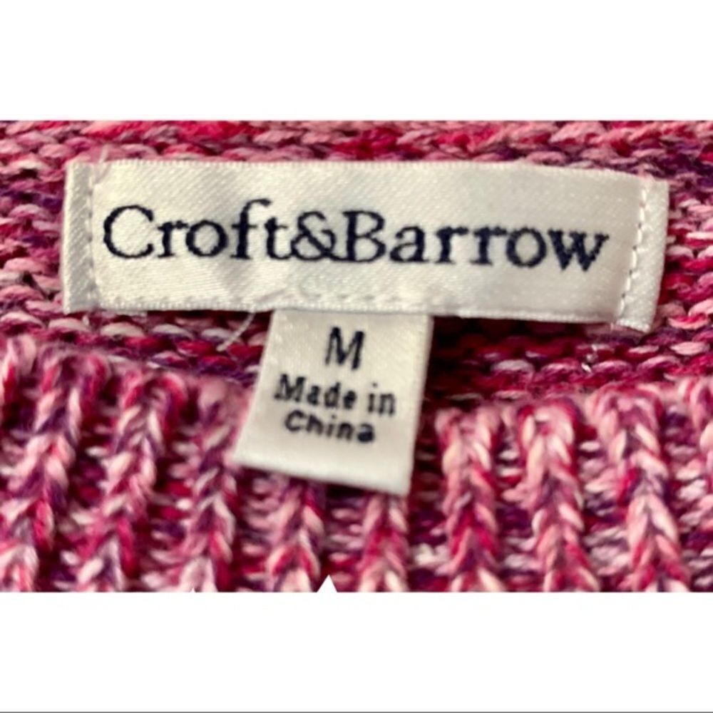 Croft & Barrow Womens Pink camo longsleeve sweater M/L - Picture 3 of 8